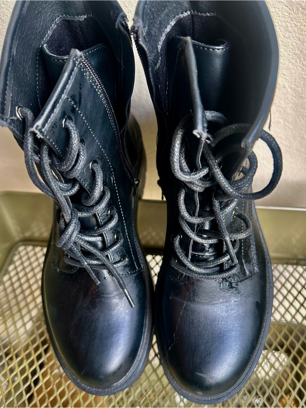 Black Platform Combat Boots